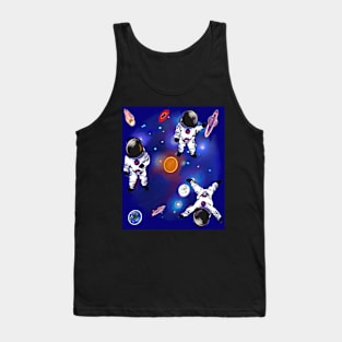 Space odyssey  - space design with rings of Saturn and galaxy background Tank Top